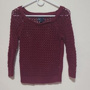 American Eagle Outfitters, Burgundy Knit Sweater For Women